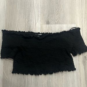 Black off the shoulder top